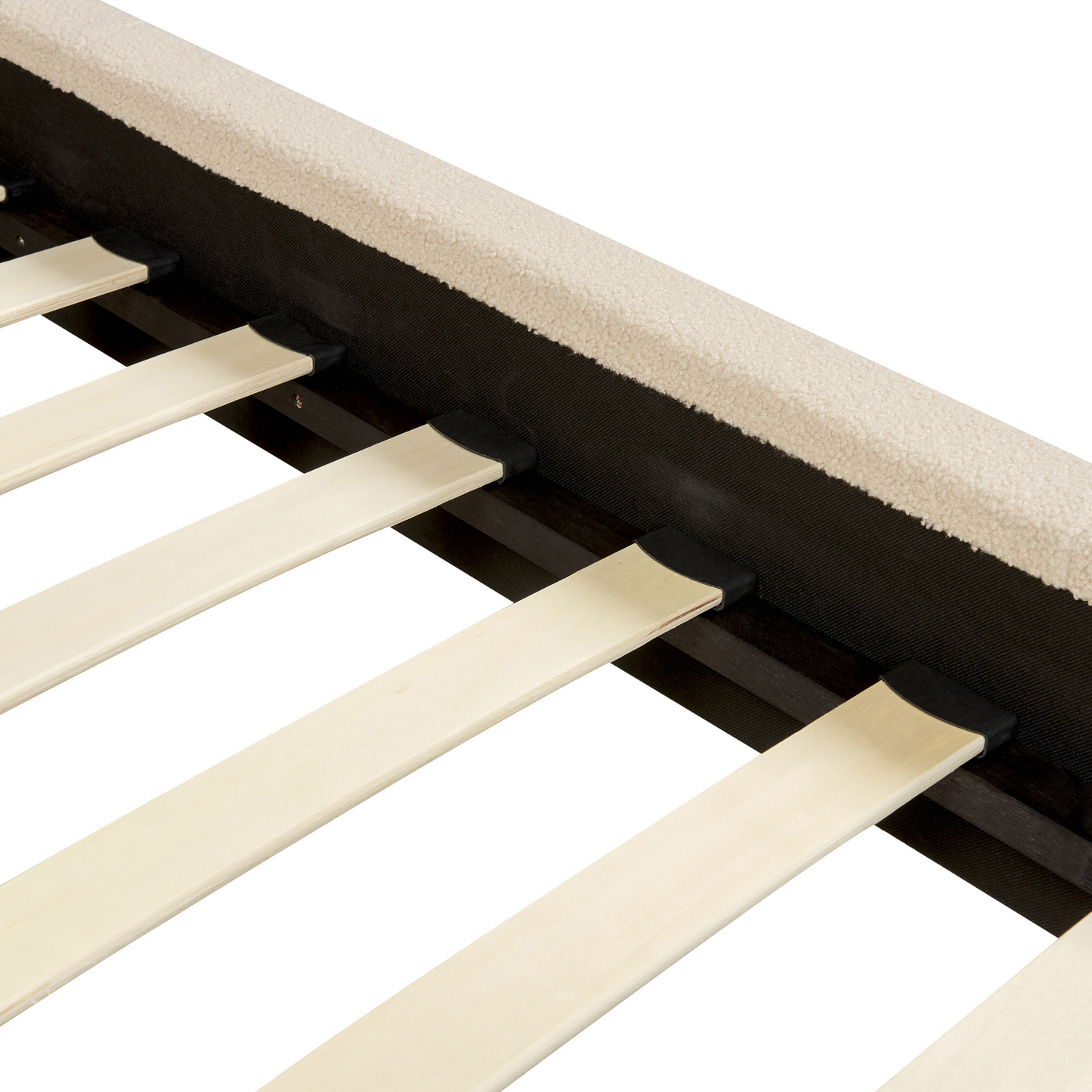 Bett mit Lattenrost Bouclé VILLETTE 180 x 200 cm Beige