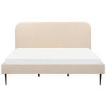 Bett mit Lattenrost Bouclé FLAYAT 180 x 200 cm Hellbeige