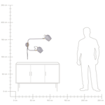 Wandlampe ESTRELLA verstellbar Metall Hellgrau