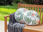 Gartenkissen 2er Set TORRAZZO Pflanzenmuster 40 x 40 cm Weiss