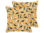 Gartenkissen 2er Set TAGGIA Pflanzenmuster 45 x 45 cm Gelb