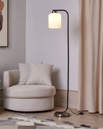 Stehlampe CAUDELO Metall Schwarz / Weiss