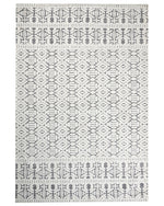 Teppich weiss / grau 200 x 300 cm geometrisches Muster Kurzflor SIBI
