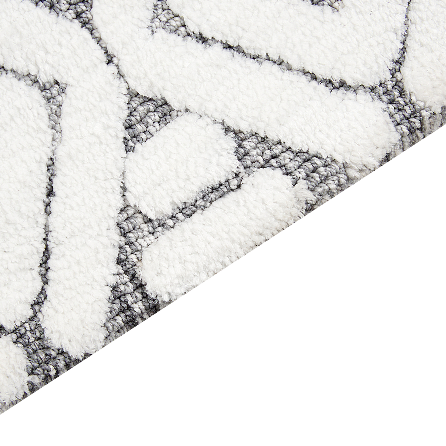 Teppich weiss / grau 200 x 300 cm geometrisches Muster Kurzflor SIBI
