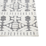 Teppich weiss / grau 200 x 300 cm geometrisches Muster Kurzflor SIBI