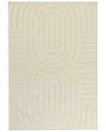 Teppich Wolle hellbeige 160 x 230 cm Streifenmuster MASTUNG