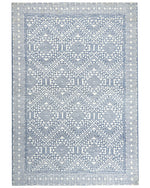 Teppich blau / weiss 160 x 230 cm geometrisches Muster KAWAS