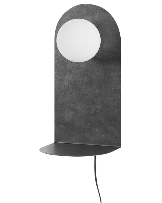 Wandlampe MAPI mit Ablage Metall Graphitgrau