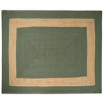 Teppich Jute grün / beige 300 x 400 cm geometrisches Muster Kurzflor KARAKUYU