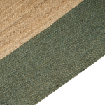 Teppich Jute grün / beige 300 x 400 cm geometrisches Muster Kurzflor KARAKUYU