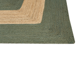 Teppich Jute grün / beige 300 x 400 cm geometrisches Muster Kurzflor KARAKUYU
