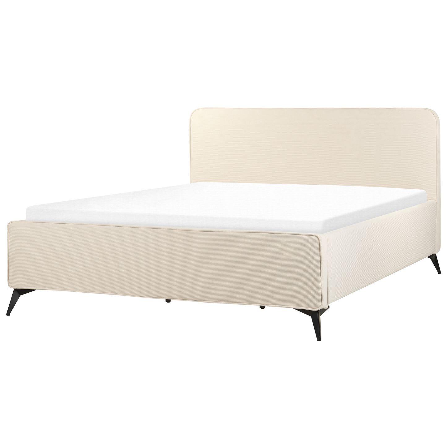 Bett mit Lattenrost Cord VALOGNES 180 x 200 cm Hellbeige