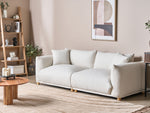 3-Sitzer Sofa Stoff cremeweiss mit Kissen LUVOS