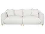 3-Sitzer Sofa Stoff cremeweiss mit Kissen LUVOS