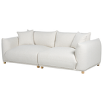 3-Sitzer Sofa Stoff cremeweiss mit Kissen LUVOS