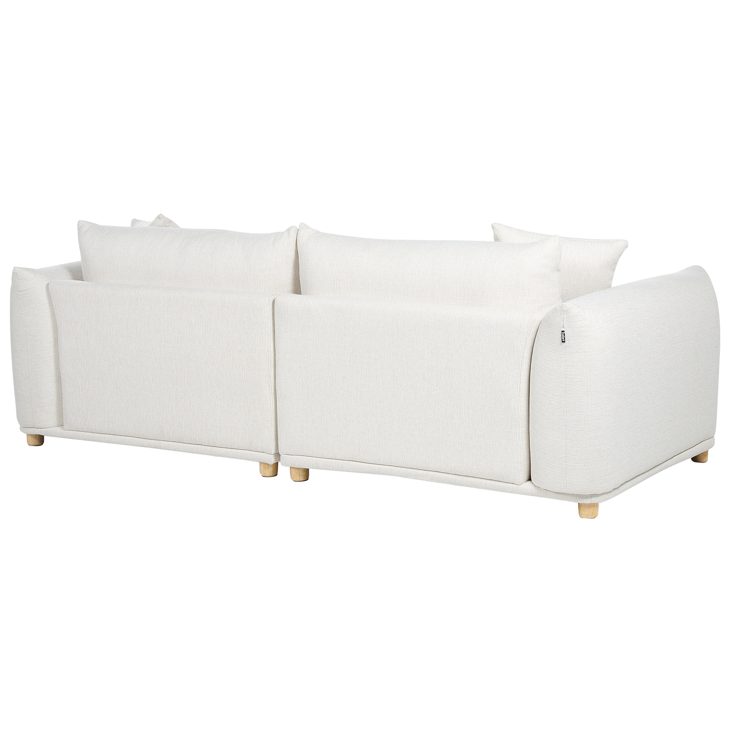 3-Sitzer Sofa Stoff cremeweiss mit Kissen LUVOS