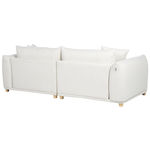 3-Sitzer Sofa Stoff cremeweiss mit Kissen LUVOS