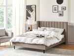 Bett mit Lattenrost Samtstoff VILLETTE 160 x 200 cm Taupe