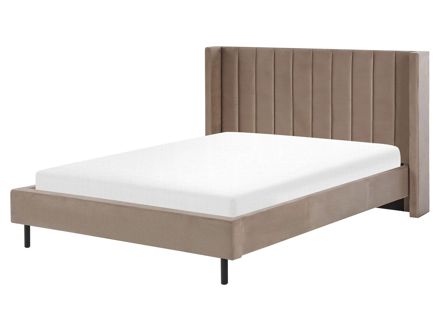 Bett mit Lattenrost Samtstoff VILLETTE 160 x 200 cm Taupe