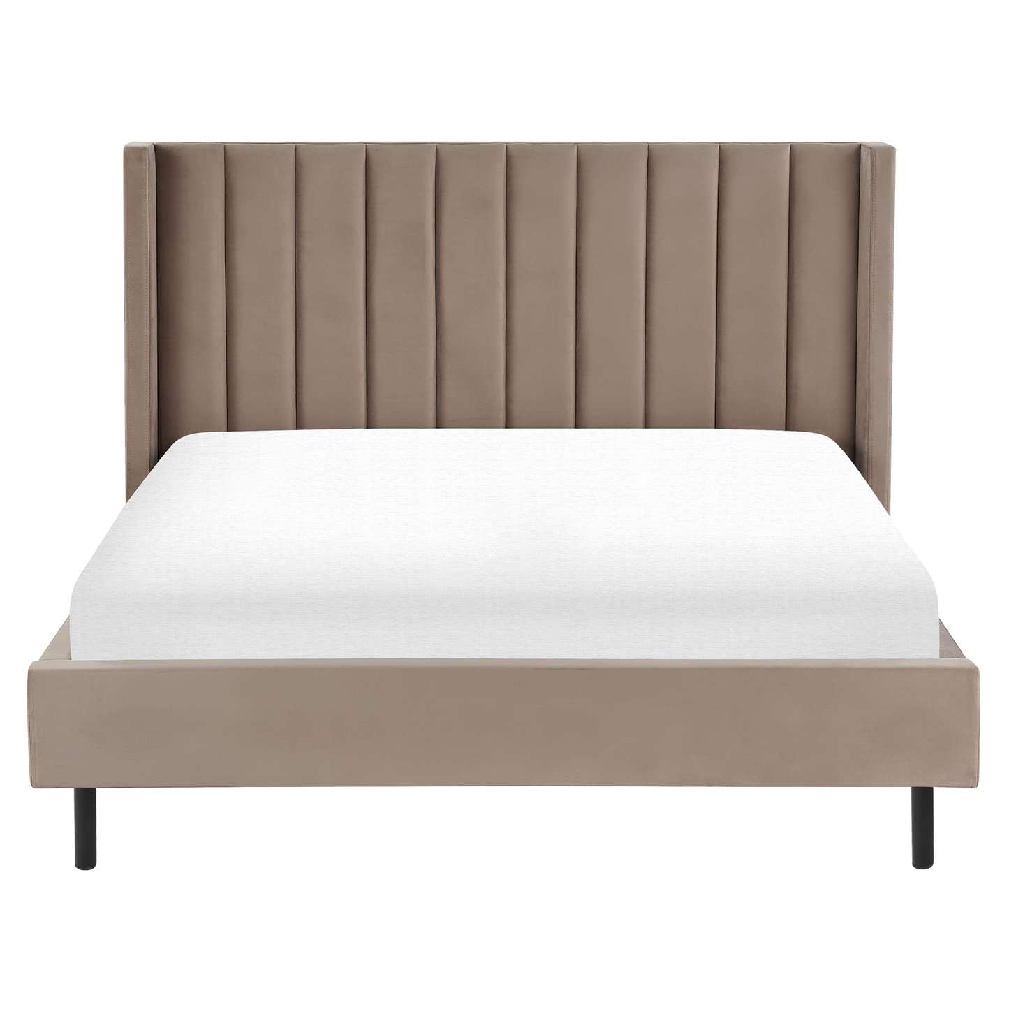 Bett mit Lattenrost Samtstoff VILLETTE 160 x 200 cm Taupe