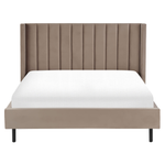 Bett mit Lattenrost Samtstoff VILLETTE 160 x 200 cm Taupe