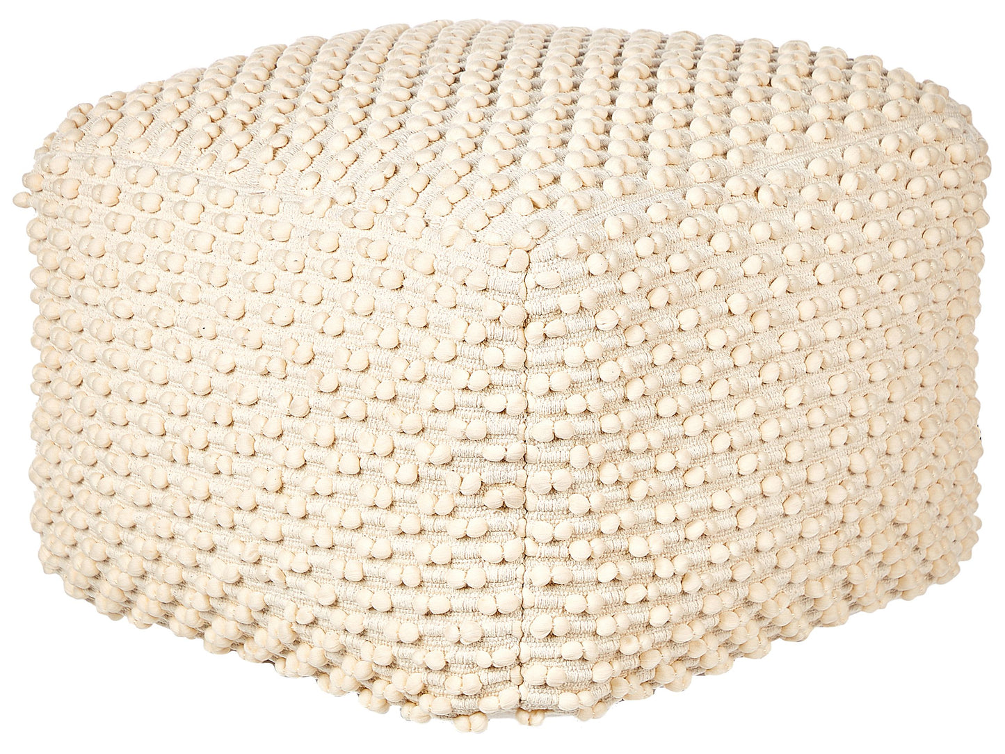 Pouf Baumwolle hellbeige 50 x 50 x 35 cm KINGRI