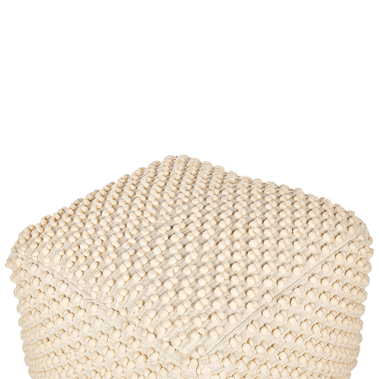 Pouf Baumwolle hellbeige 50 x 50 x 35 cm KINGRI