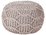 Pouf Makramee Baumwolle taupe ⌀ 50 cm TRIMAN