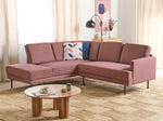 4-Sitzer Ecksofa rosa rechtsseitig BREDA