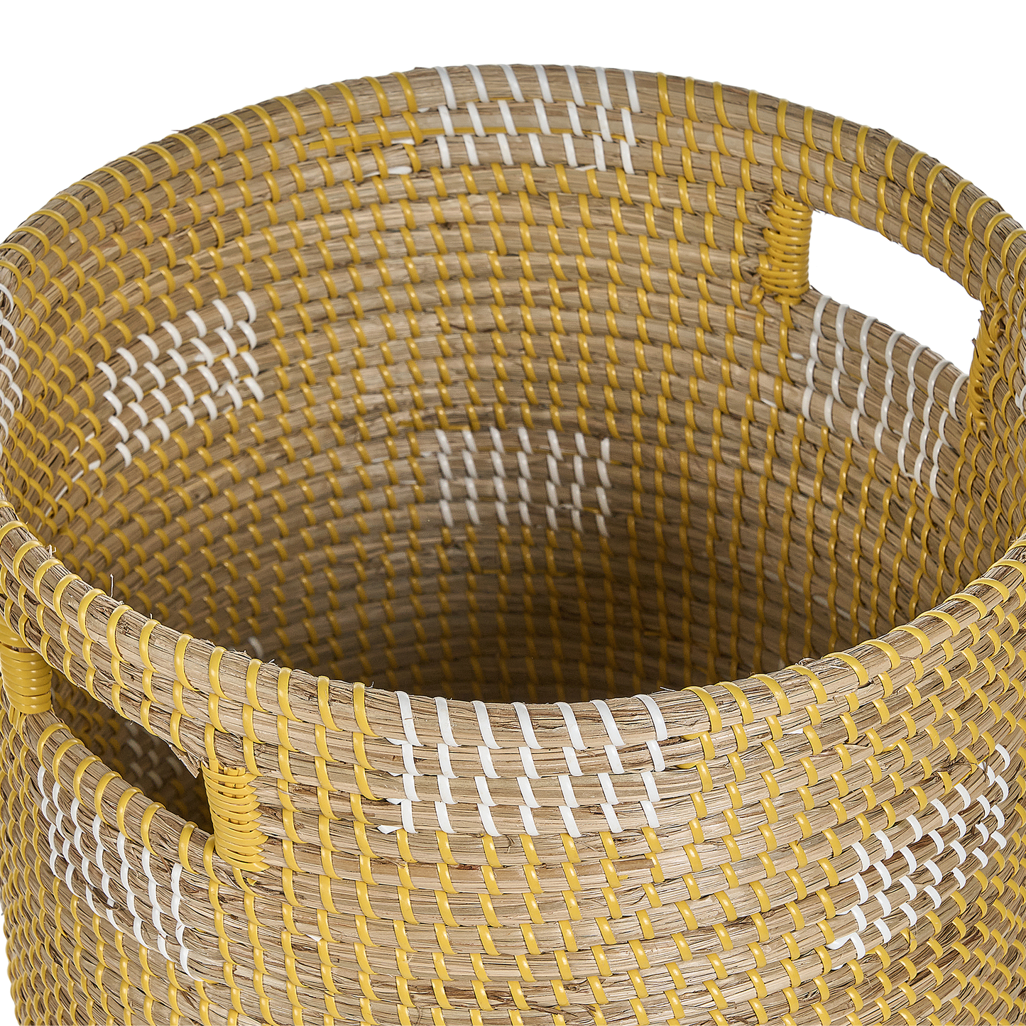 Korb Seegras natürlich / gelb / weiss ⌀ 40 cm MONGCAI