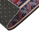 Teppich dunkelblau / dunkelrot 80 x 240 cm orientalisches Muster Kurzflor KANGAL