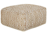 Pouf Jute beige / weiss 60 x 60 x 30 cm MASKI