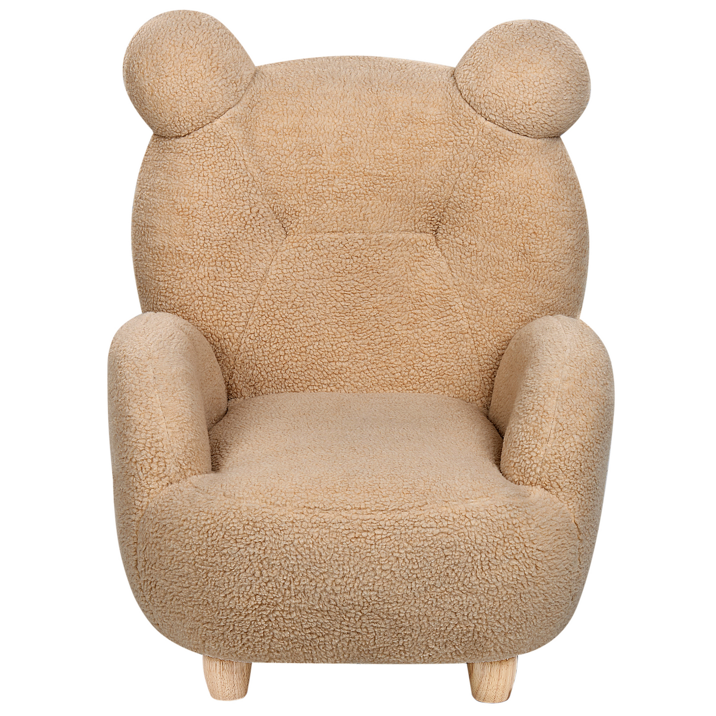 Kindersessel Teddy-Optik hellbraun Tierform Bär MELBU