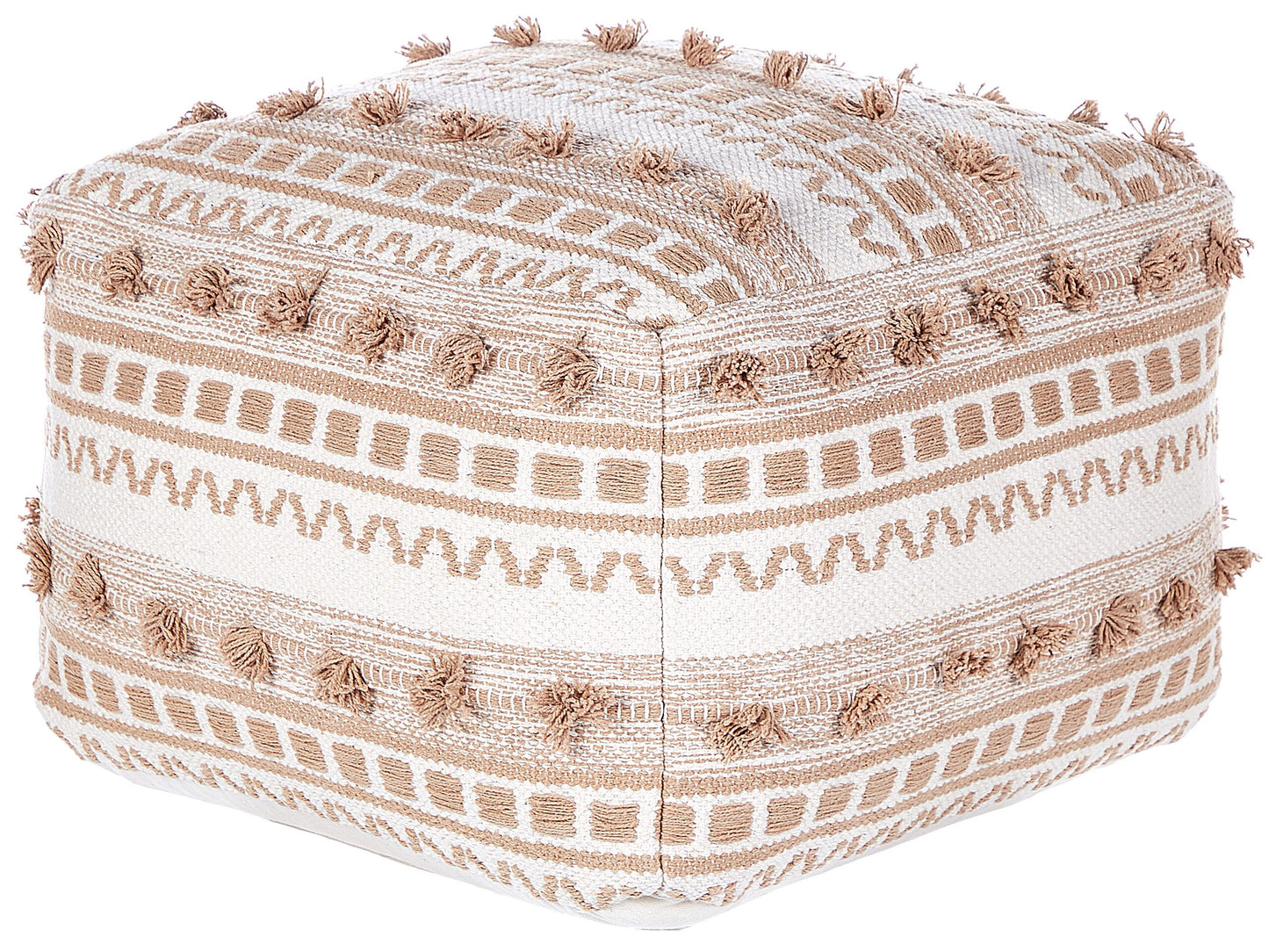 Pouf Baumwolle beige 50 x 50 x 35 cm KARAW