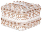 Pouf Baumwolle beige 50 x 50 x 35 cm KARAW