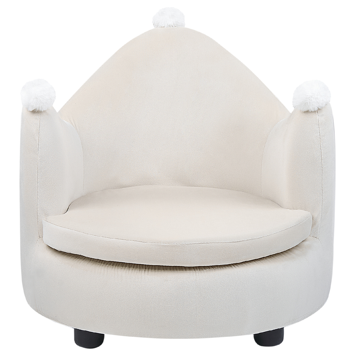 Kindersessel Samtstoff hellbeige Kronenform VEGA