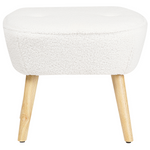 Sessel TUMBA mit Fussstütze Bouclé Weiss