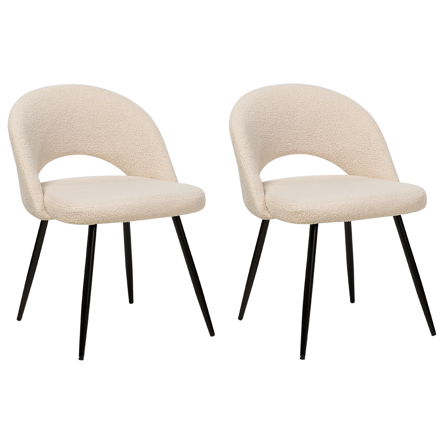 Esszimmerstuhl 2er Set ONAGA Bouclé Beige