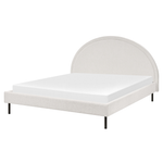 Bett mit Lattenrost Bouclé MARGUT 160 x 200 cm Weiss