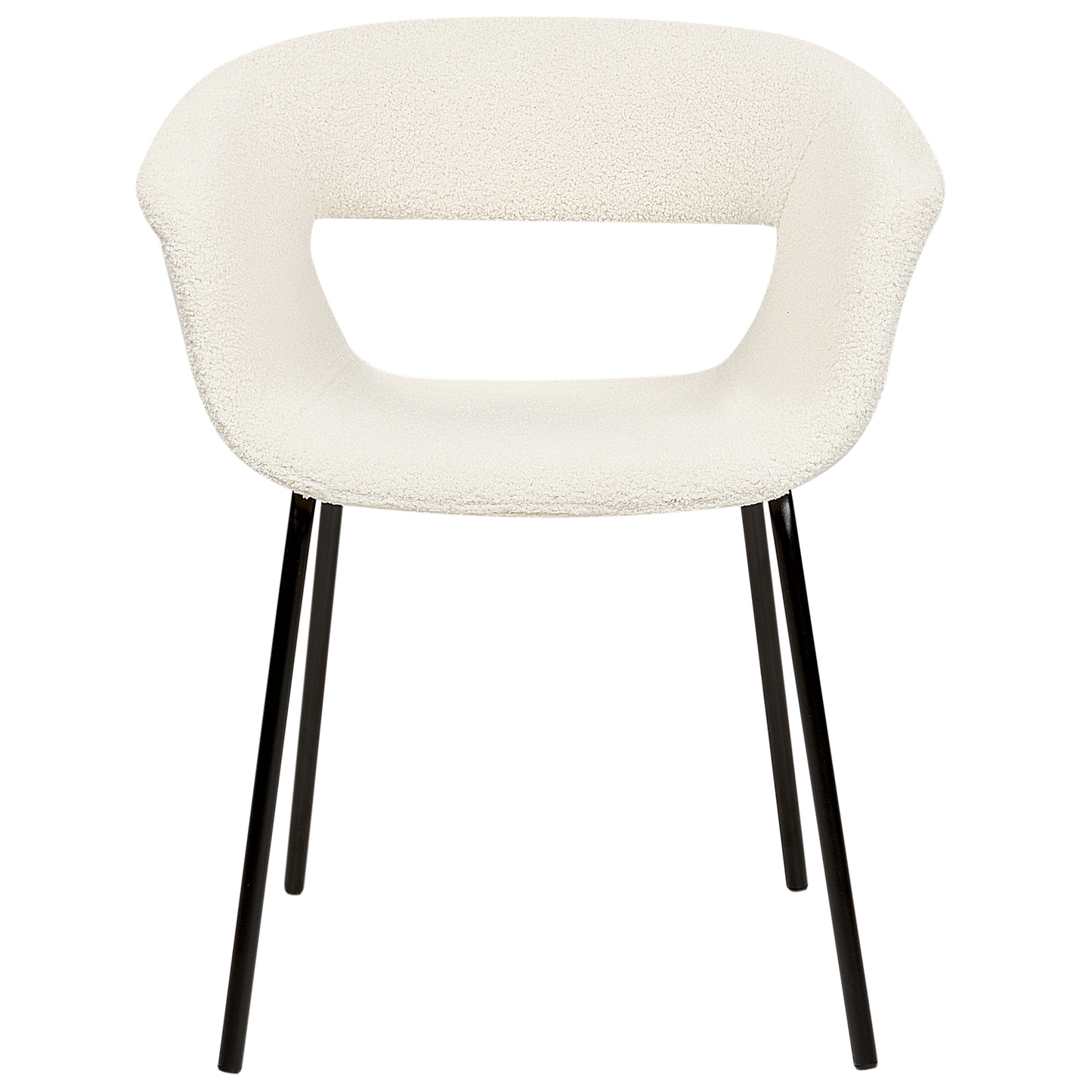 Esszimmerstuhl 2er Set ELMA Bouclé Cremeweiss