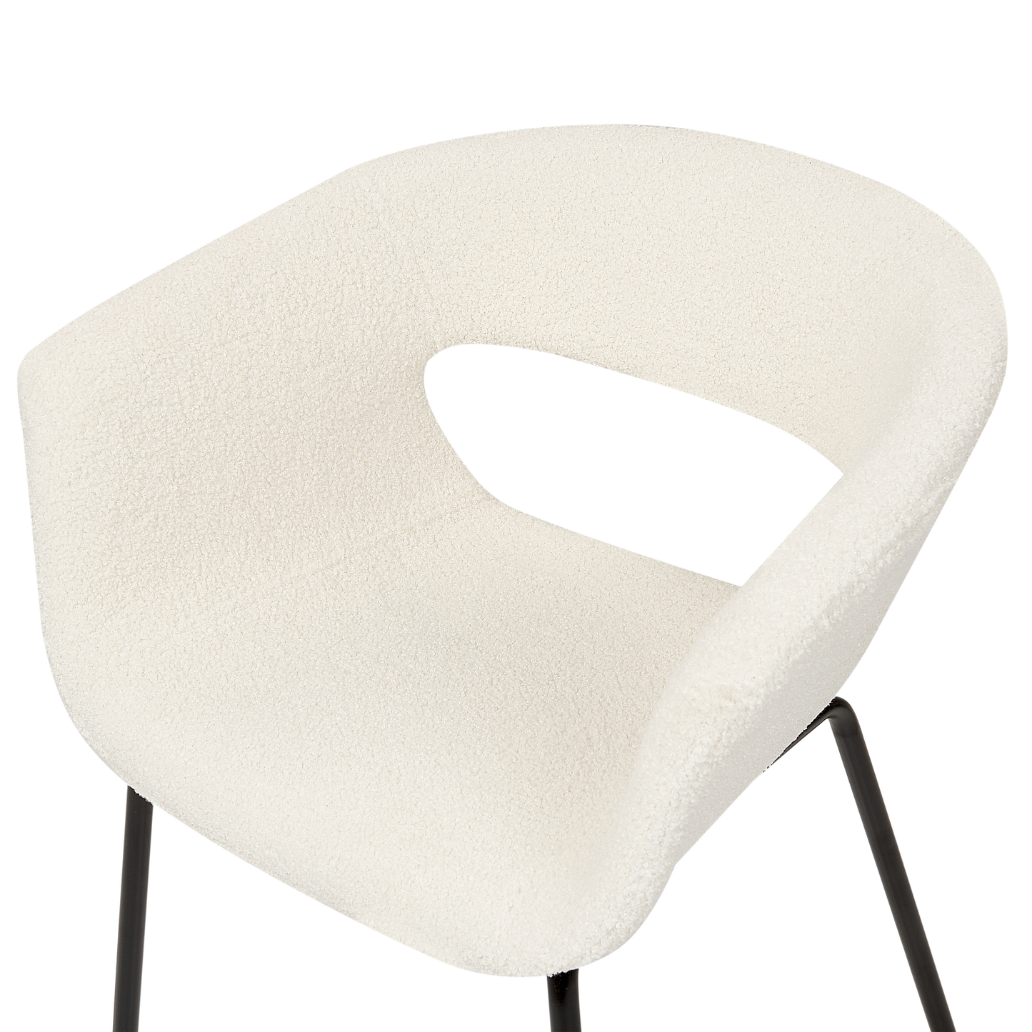 Esszimmerstuhl 2er Set ELMA Bouclé Cremeweiss