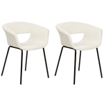 Esszimmerstuhl 2er Set ELMA Bouclé Cremeweiss