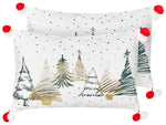 Dekokissen 2er Set ANREDERA Baumwolle 30 x 50 cm Weiss Weihnachtsmotiv