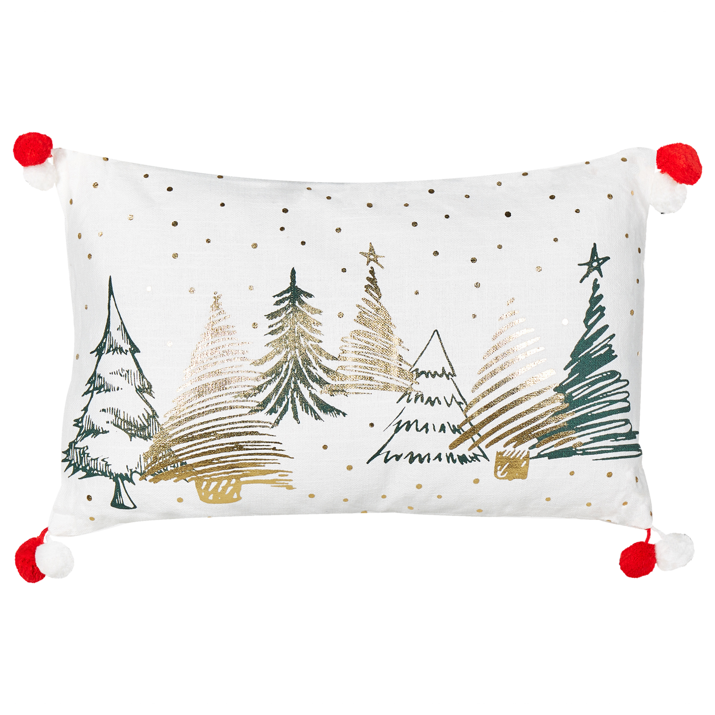 Dekokissen 2er Set ANREDERA Baumwolle 30 x 50 cm Weiss Weihnachtsmotiv