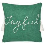 Dekokissen 2er Set ELETTARIA Baumwolle 45 x 45 cm Grün Weihnachtsmotiv