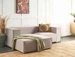 2-Sitzer Ecksofa Samtstoff taupe rechtsseitig VERNON