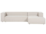 3-Sitzer Ecksofa hellbeige linksseitig VERNON