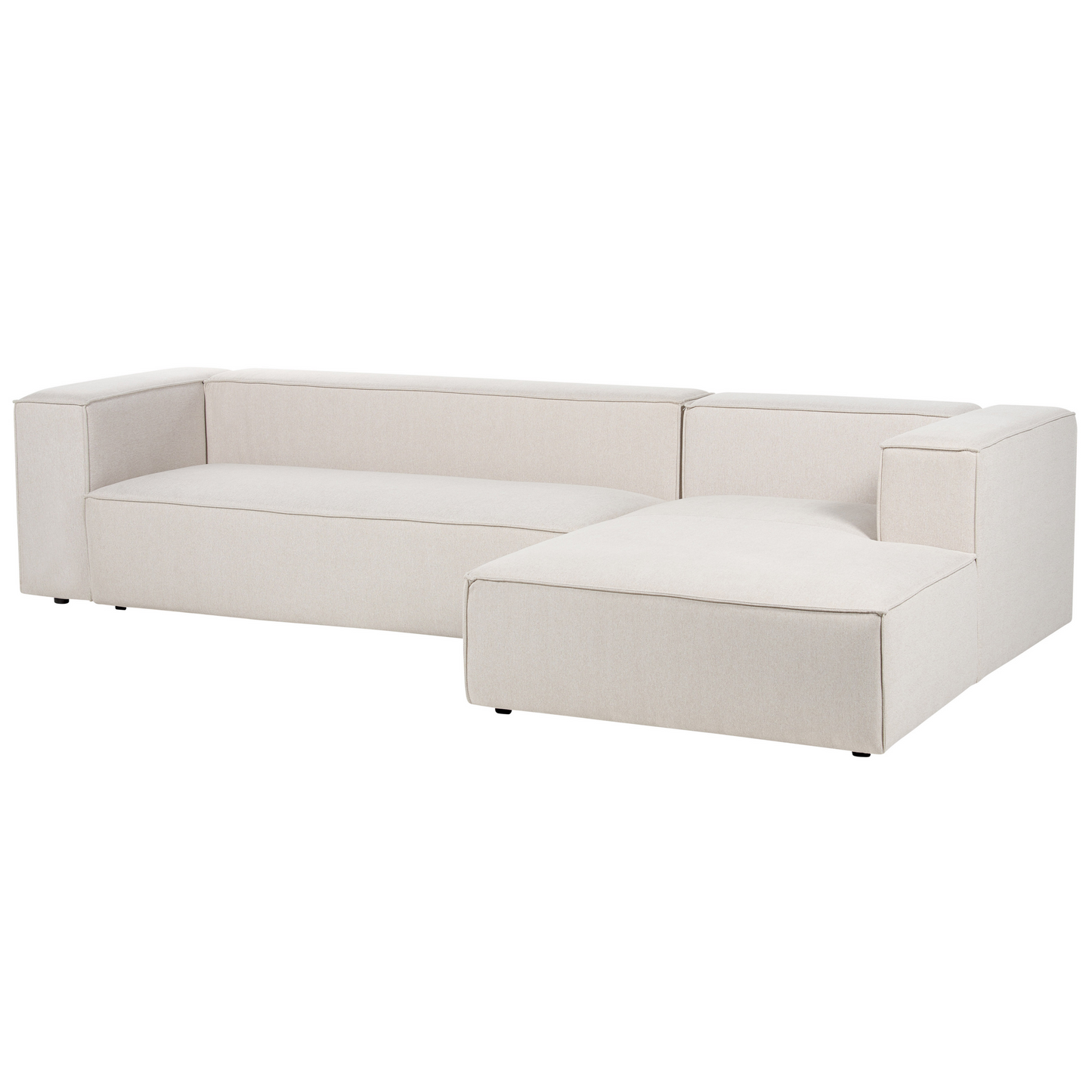 3-Sitzer Ecksofa hellbeige linksseitig VERNON