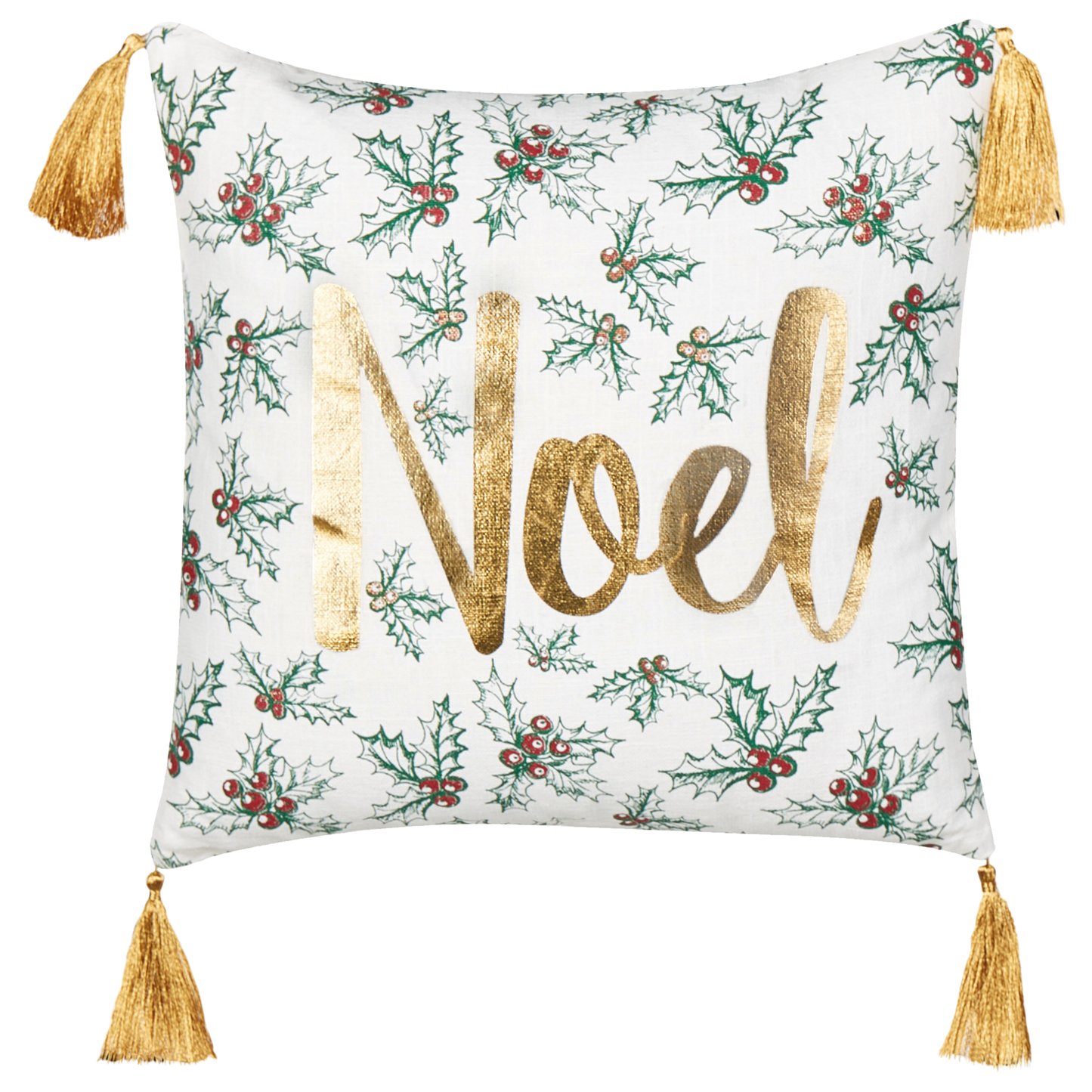 Dekokissen 2er Set ZAMIA Baumwolle 45 x 45 cm Weiss Weihnachtsmotiv