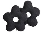 Dekokissen 2er Set CAMPONULA Bouclé 40 x 40 cm Schwarz Ohne Muster